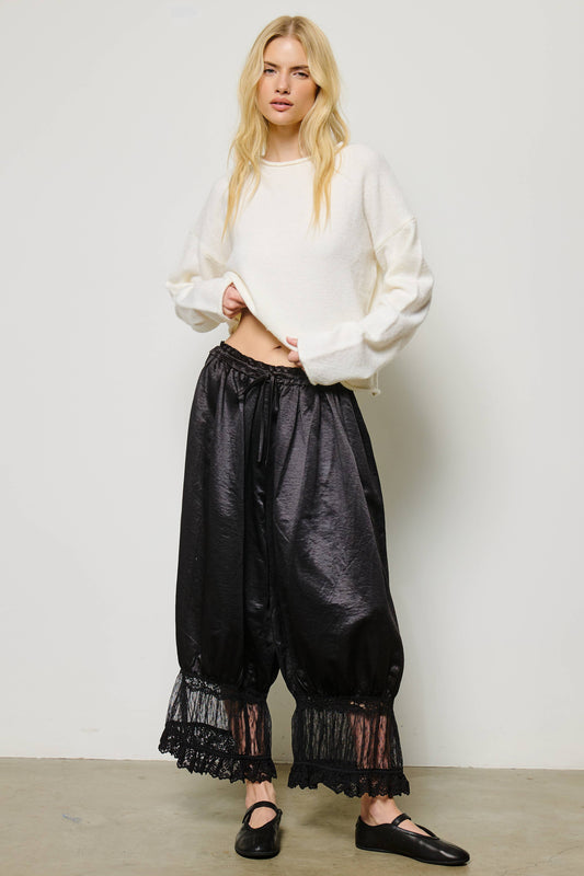 Lace Trim Bloomer Pants
