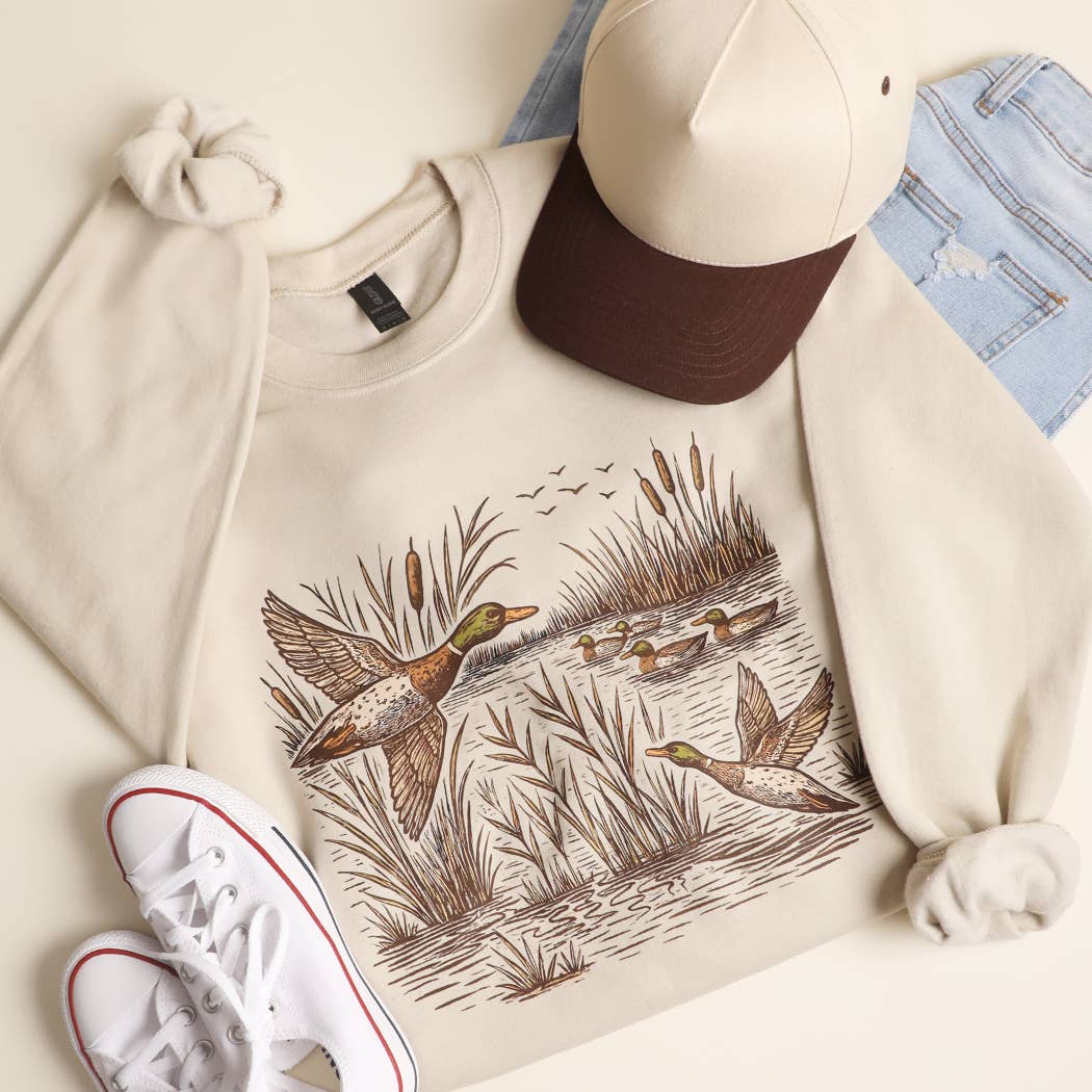 Mallard Duck Marshland Heavyweight Sweatshirt