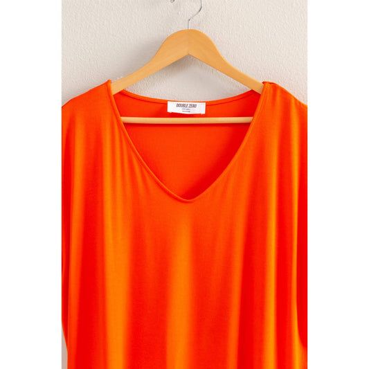 V Neck Dolman Short Sleeve Top