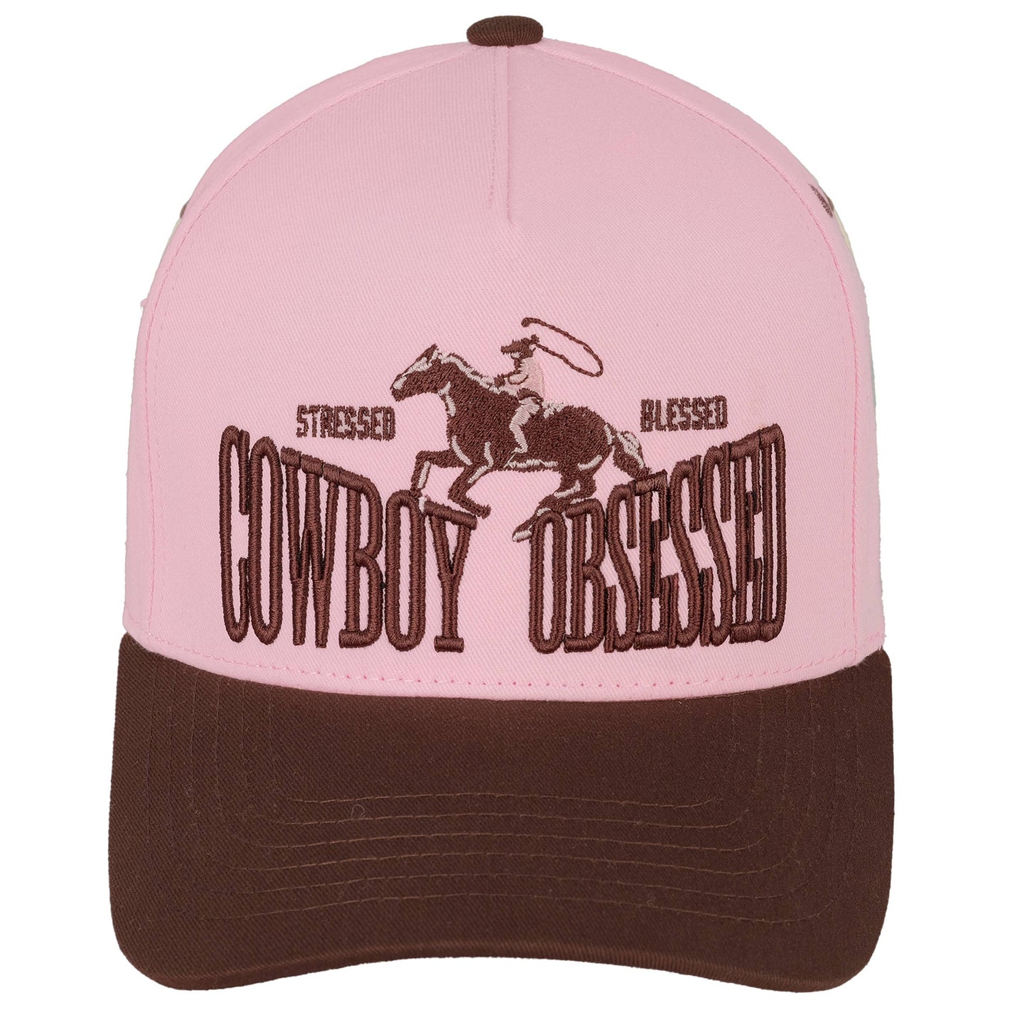 COWBOY OBSESSED Embroidered Cotton Trucker Cap