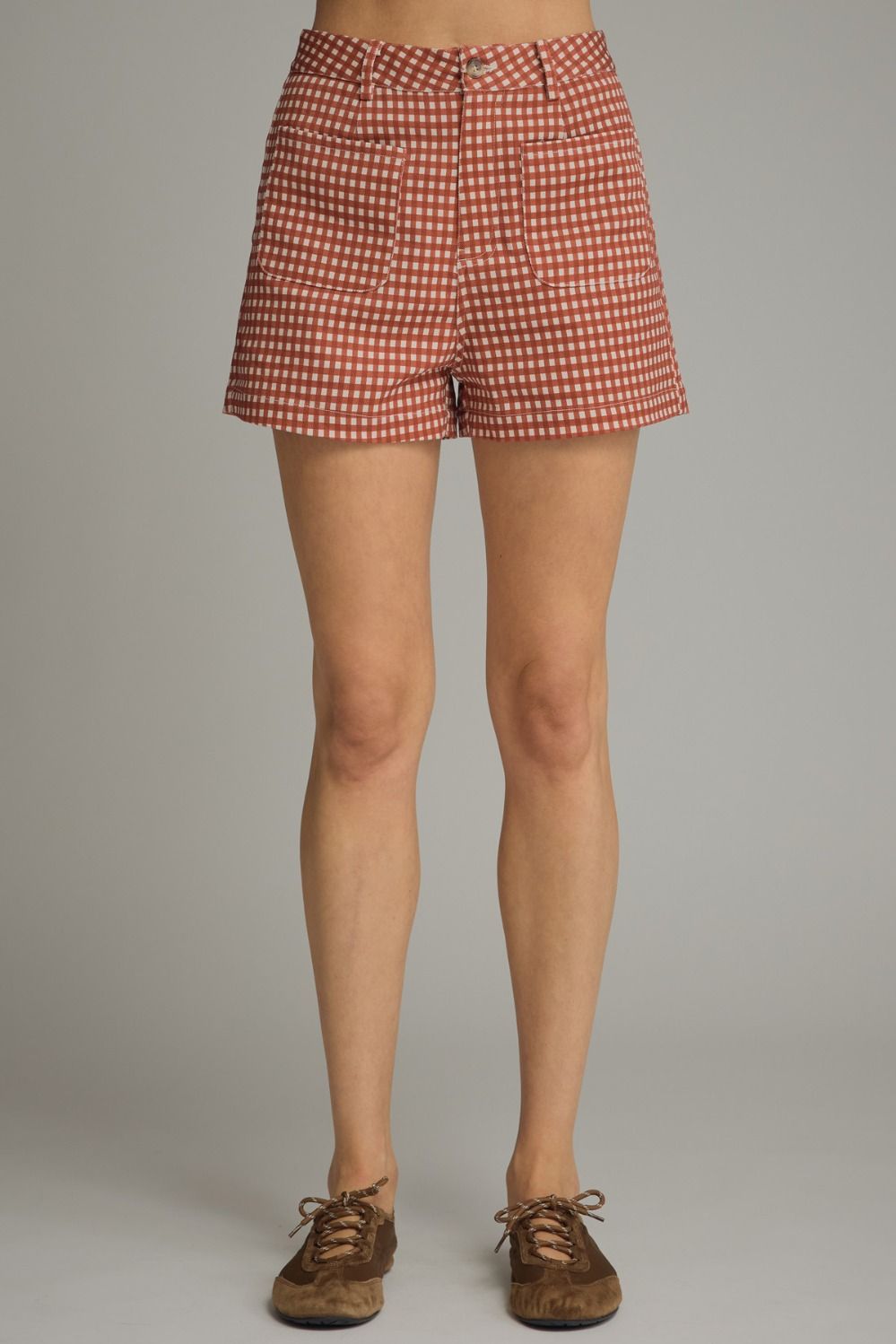 Rust Plaid Shorts