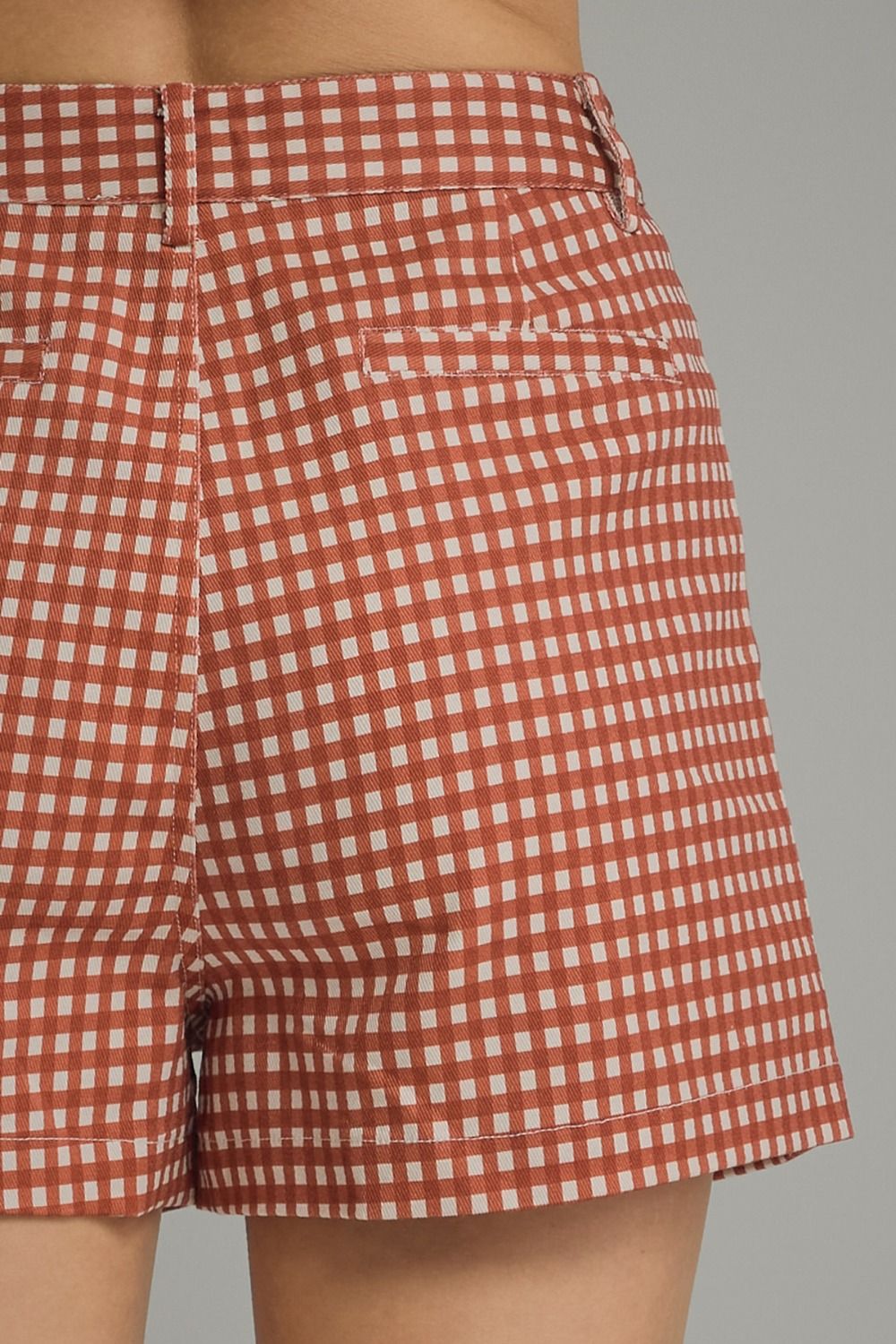 Rust Plaid Shorts