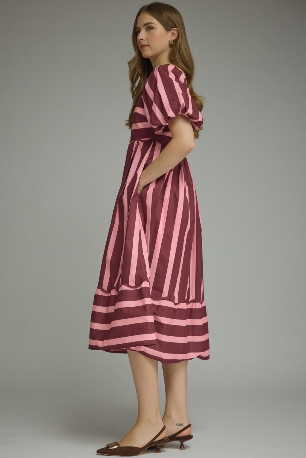 TWO TONE STRIPE MIDI