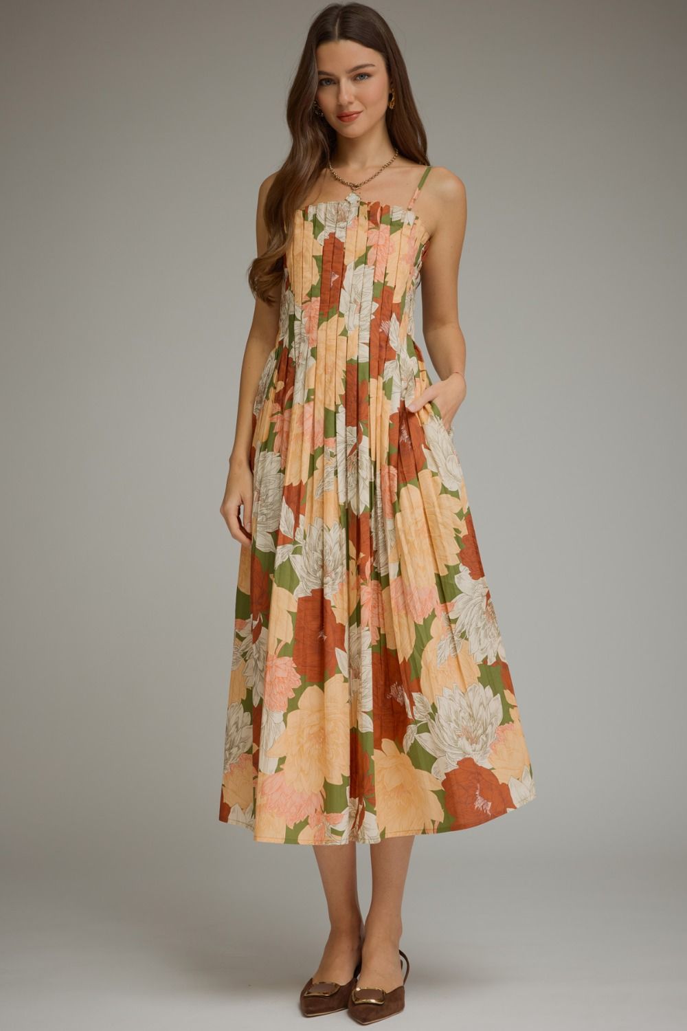 FLORAL SLEEVELESS MIDI