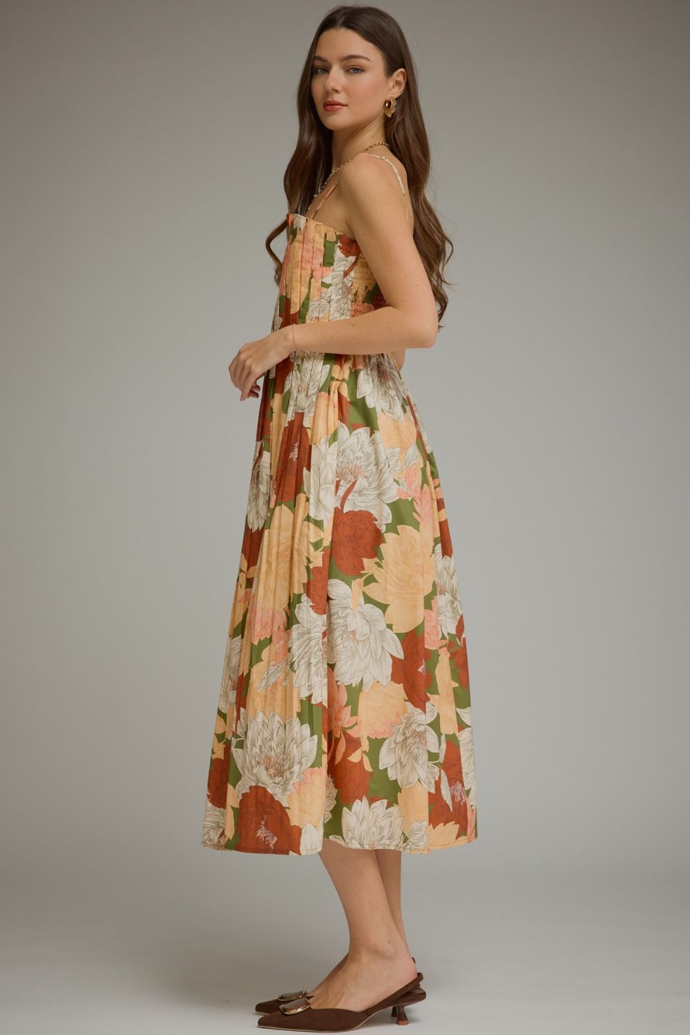 FLORAL SLEEVELESS MIDI