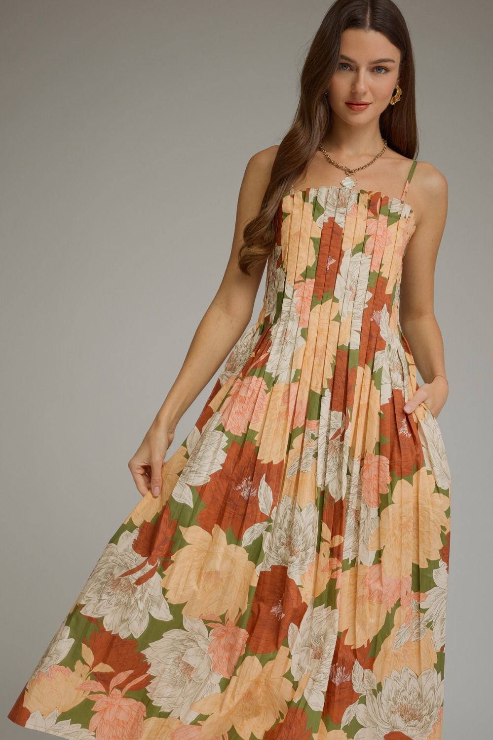 FLORAL SLEEVELESS MIDI