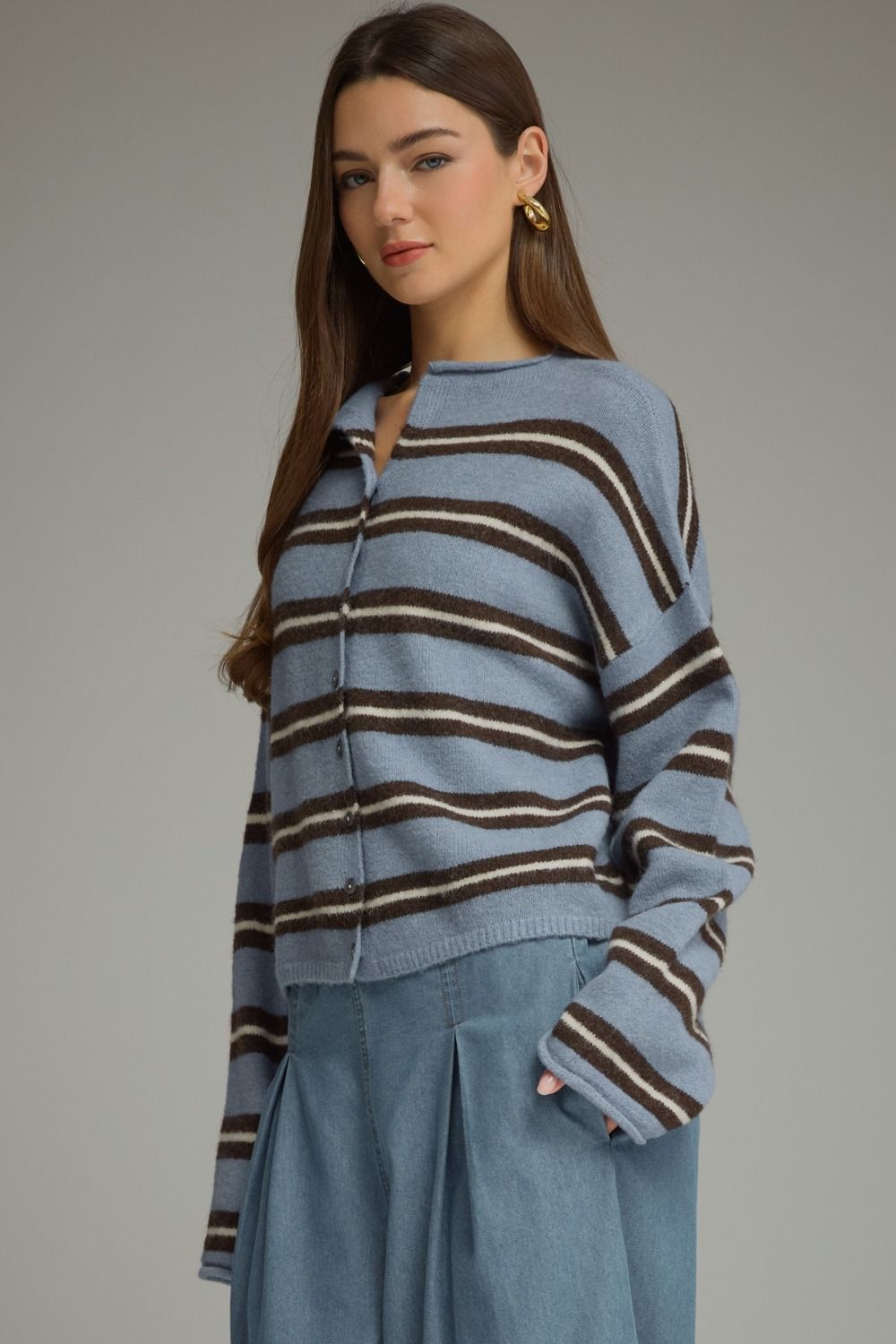 LONG SLEEVE STRIPED SWEATER
