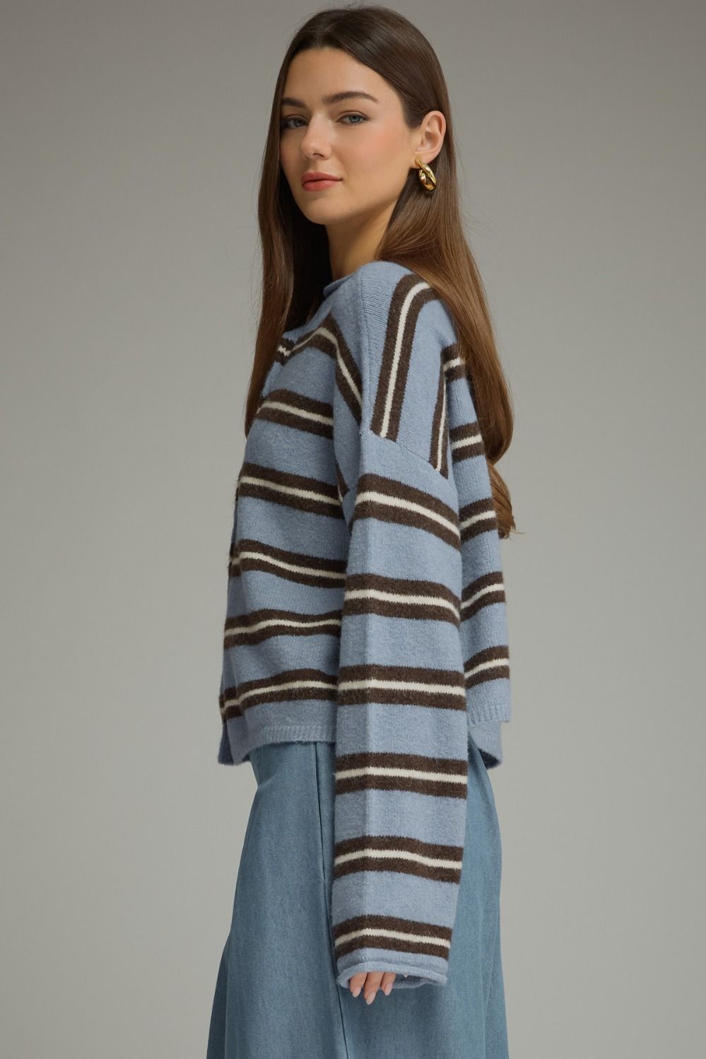LONG SLEEVE STRIPED SWEATER