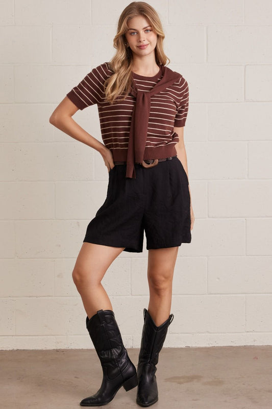 Sweater W/ Attached Scarf