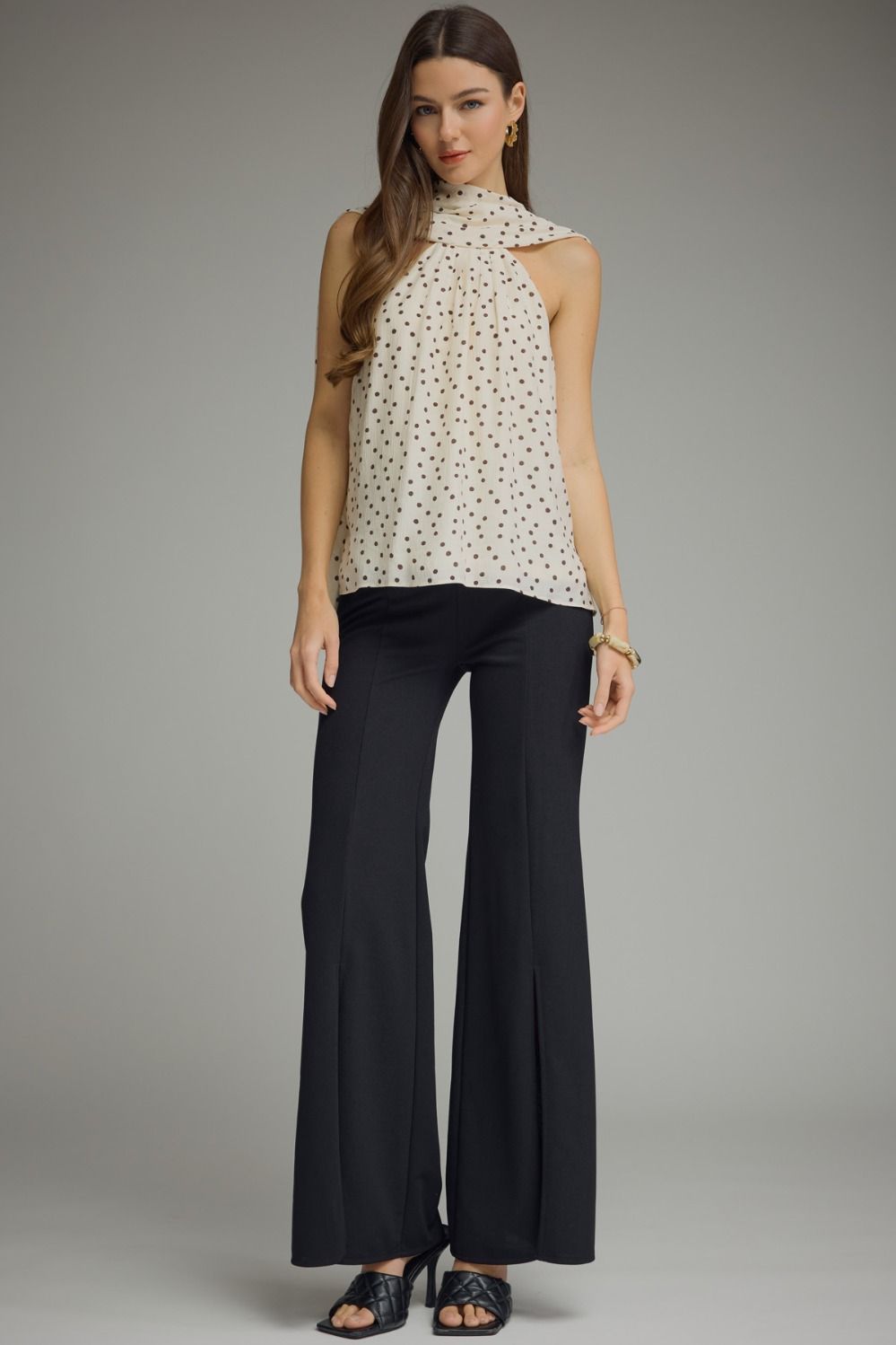 POLKA DOT HIGH NECK BLOUSE