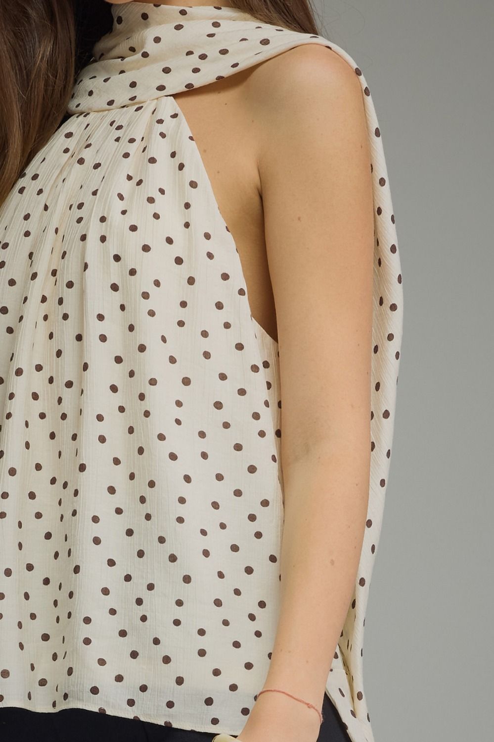 POLKA DOT HIGH NECK BLOUSE