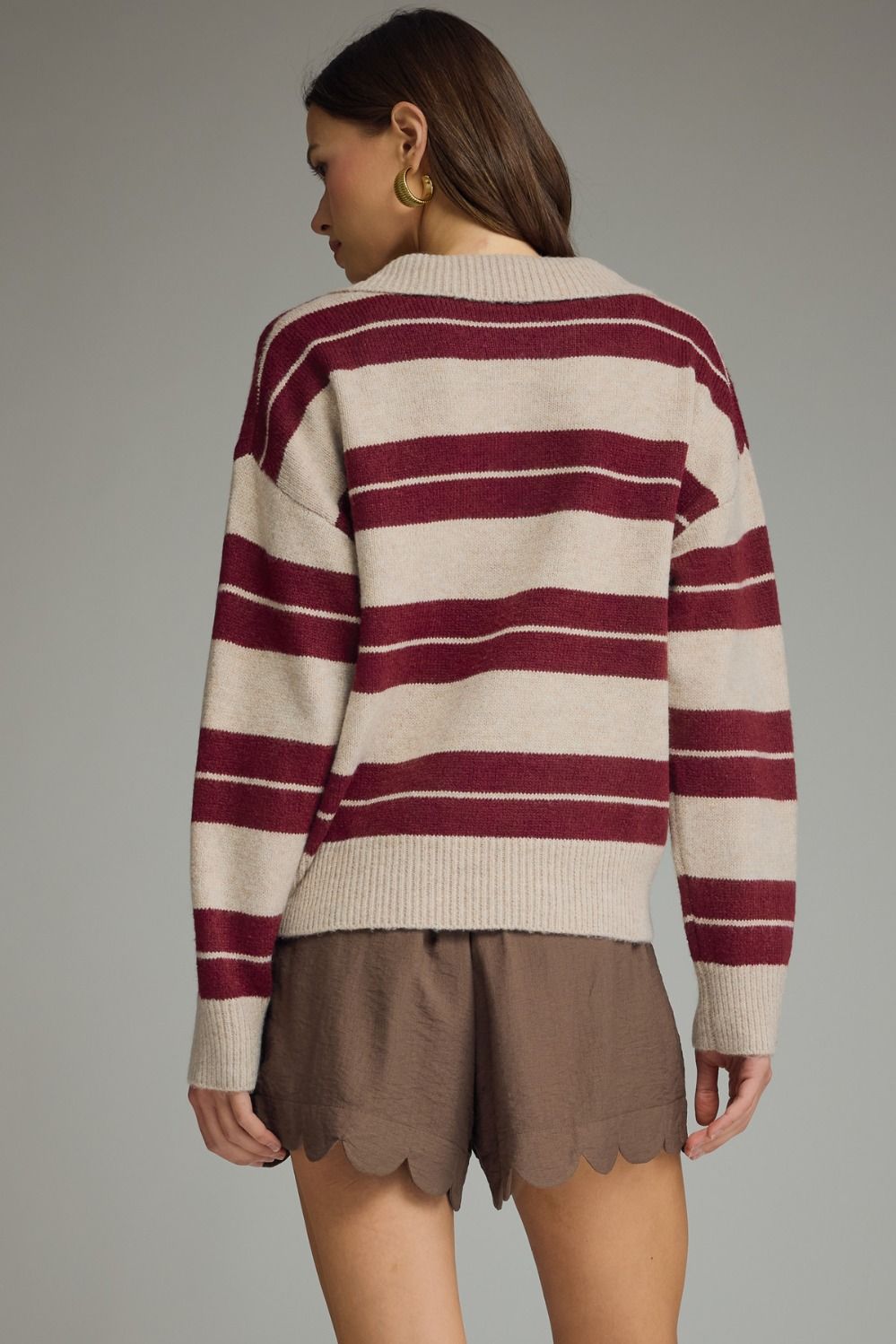 WINE STRIPED SWEATER