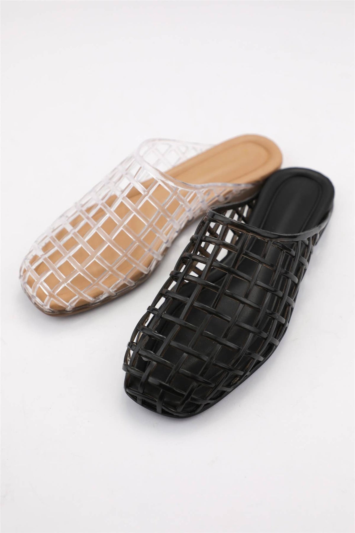 Jelly Slide Mules - BROWN
