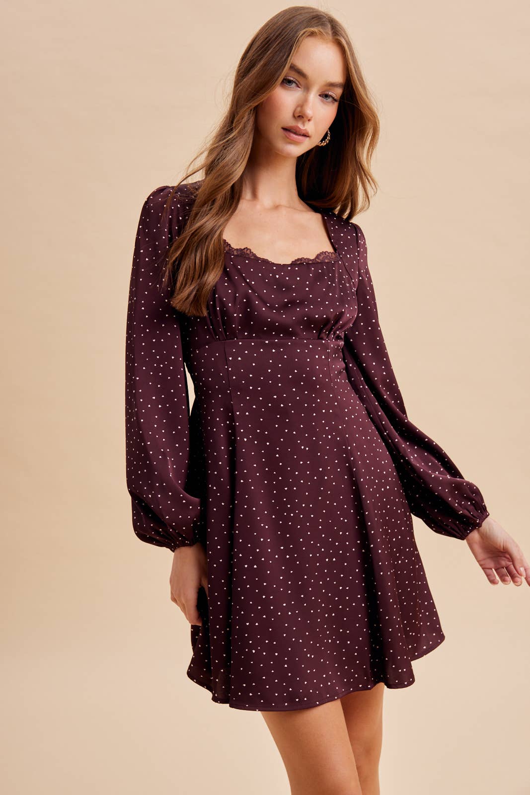 HEART POLKA DOT MINI DRESS