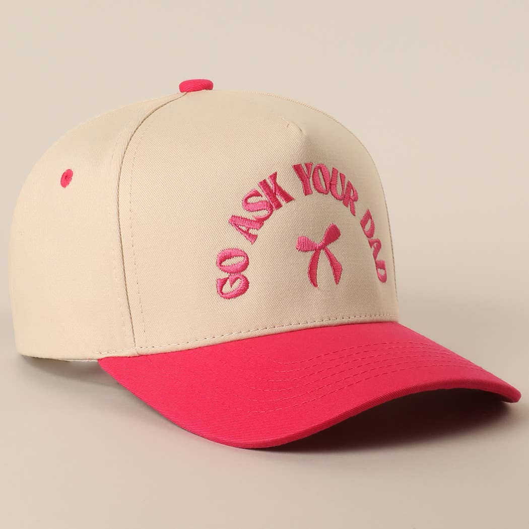 GO ASK YOUR DAD Embroidery Two-Tone Trucker Hat